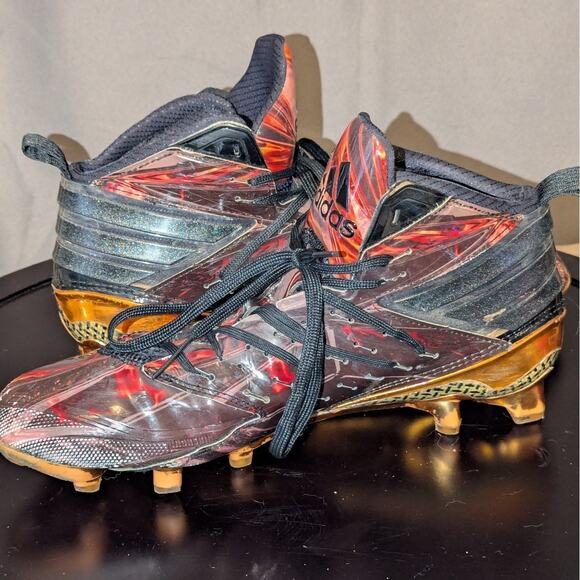 ADIDAS Cleats Mens 8 Freak X Kevlar Mid Black Orange TD Football Futbol Soccer - Picture 5 of 9